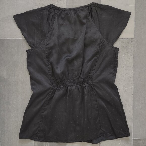 Banana Republic silk flutter sleeve top - black - M - Picture 2 of 6